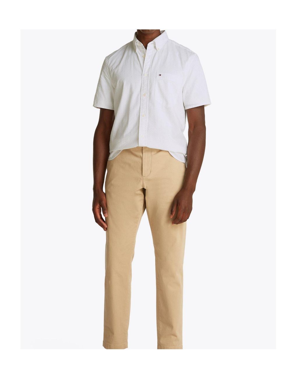 Tommy Hilfiger White Sleeved Buttondown Shirt for men