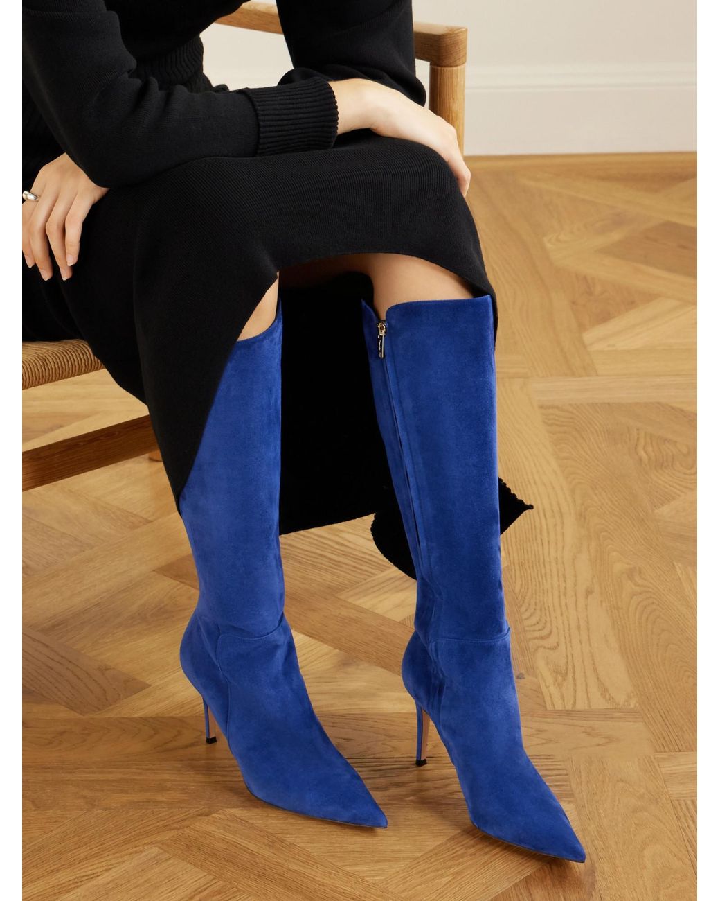 Gianvito Rossi Blue Levy Suede Boots
