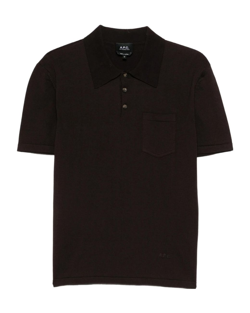 A.P.C. Black Chest Pocket Polo Shirt for men