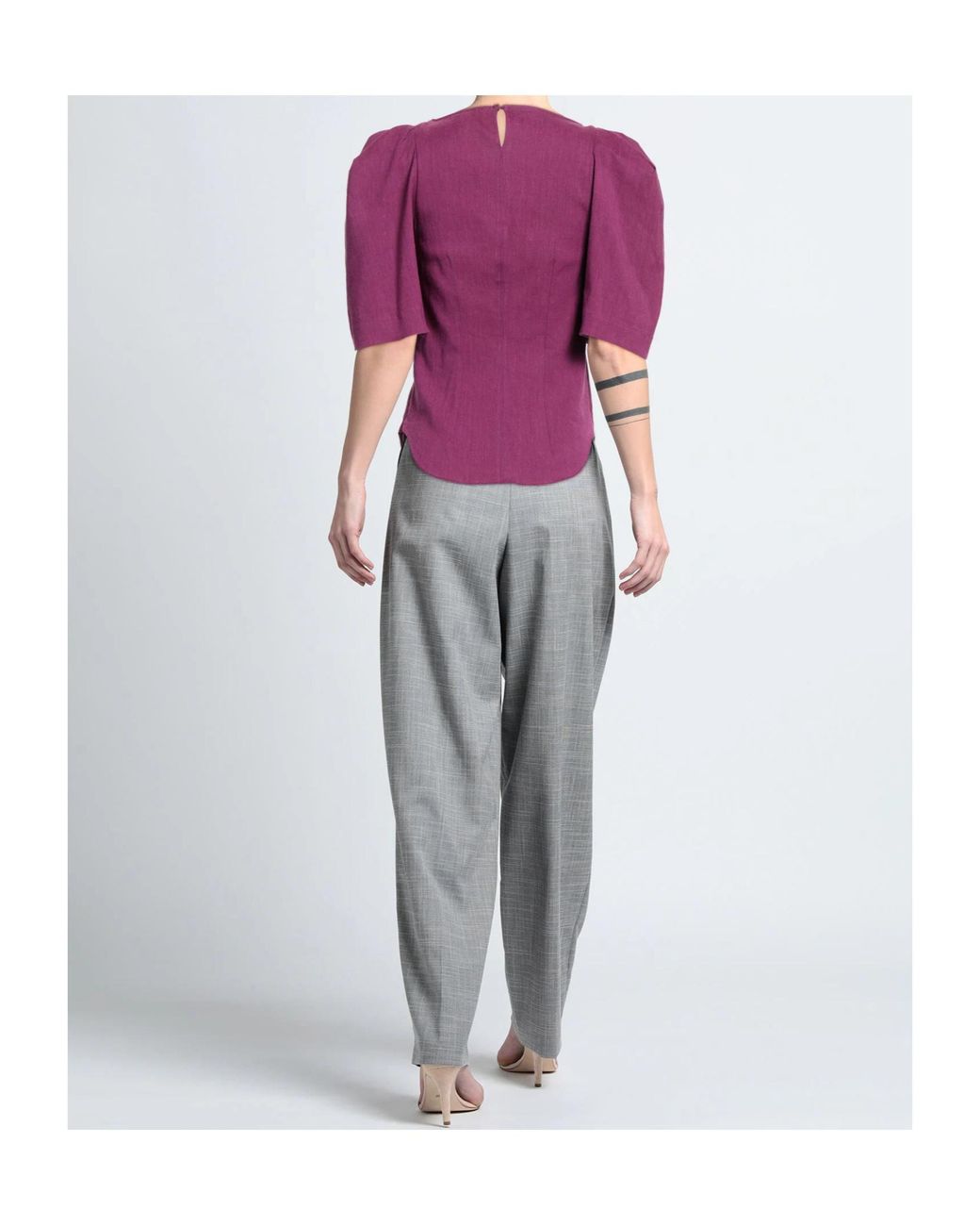 Isabel Marant Purple Puff Sleeve Top