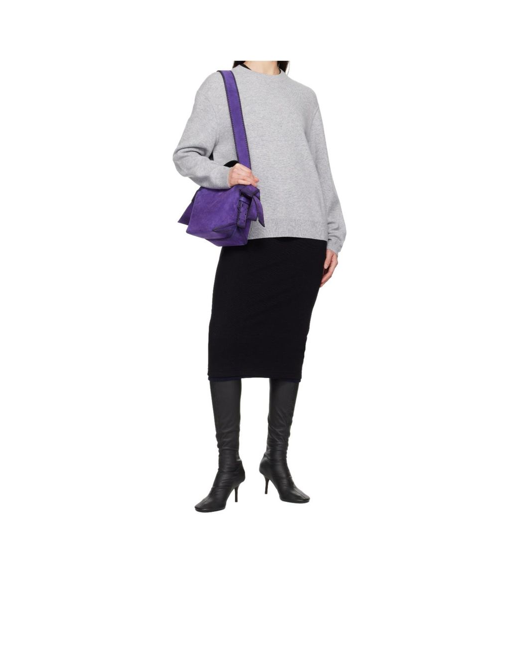 Acne Purple Knot Detailed Strapped Handbag