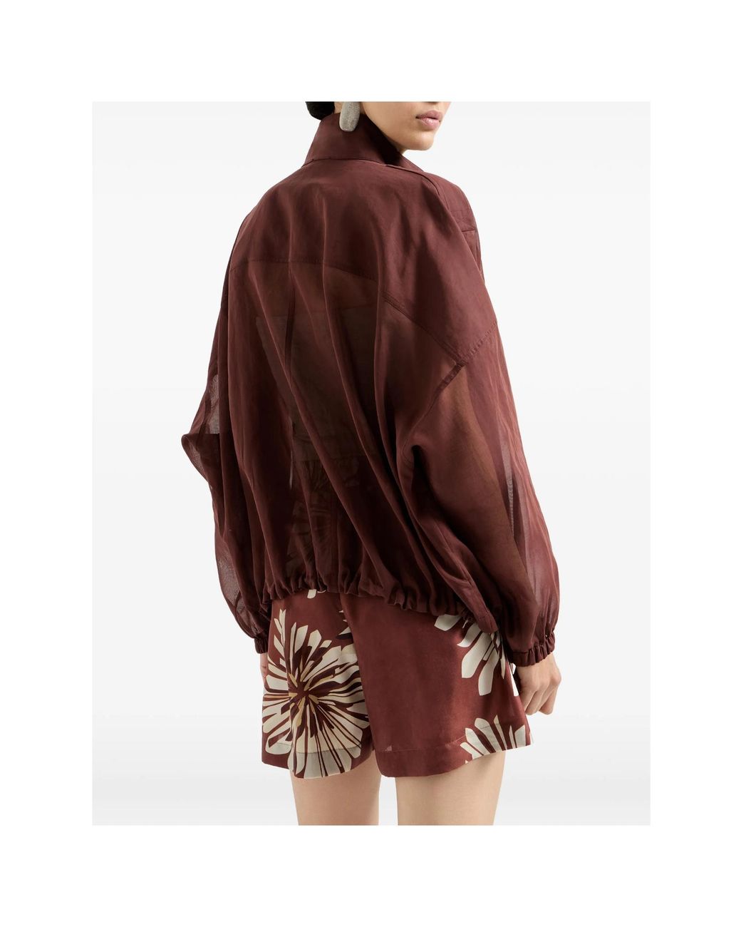 Brunello Cucinelli Brown Monili Outerwear Jacket