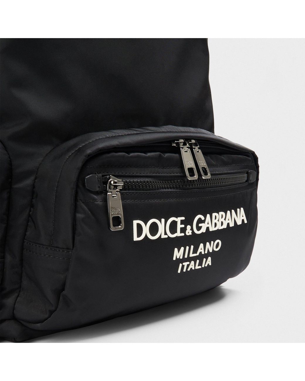 Dolce & Gabbana Black Solid Color Backpacks for men
