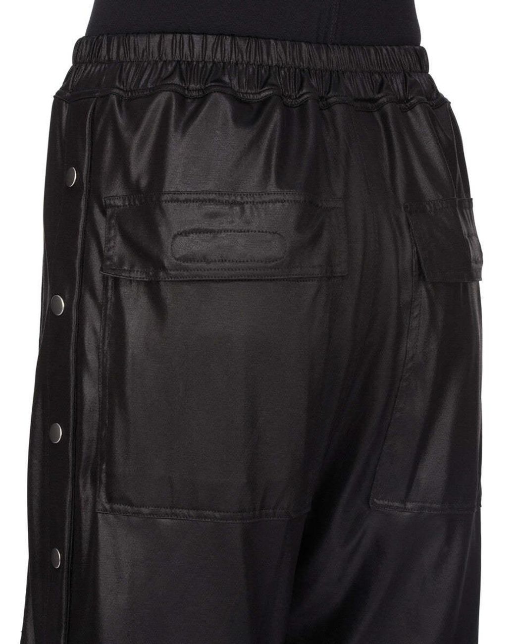 Rick Owens Black Buttons Drawstring Shorts