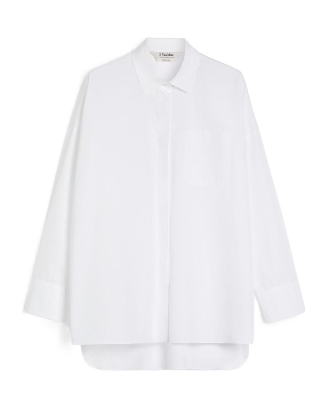 Max Mara White 'S Gerona Button-Up Long-Sleeved Top