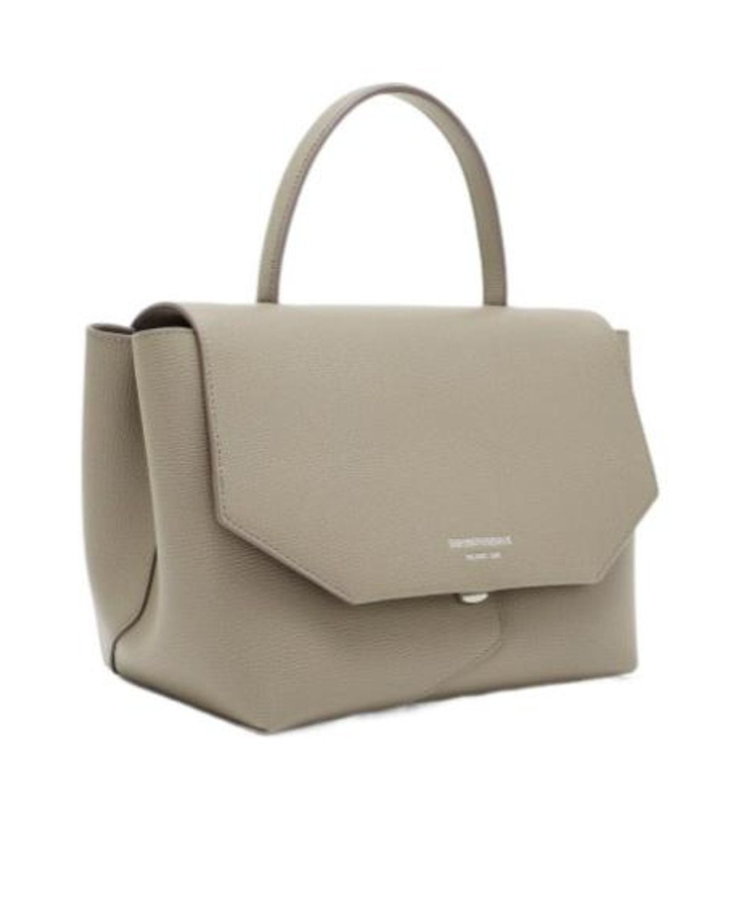 Emporio Armani Natural Grained-Leather Tote Bag