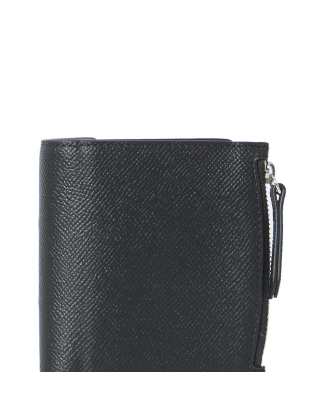 Maison Margiela Black Four Stitches Tri-Fold Wallet for men