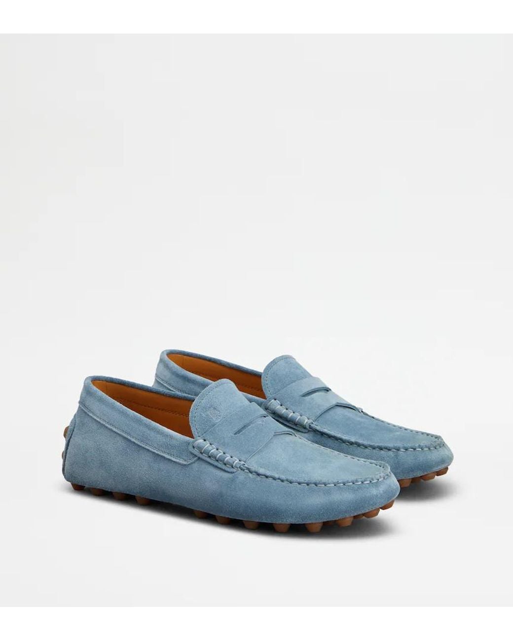 Tod's Blue Gommino Bubble Penny-Strap Loafers for men