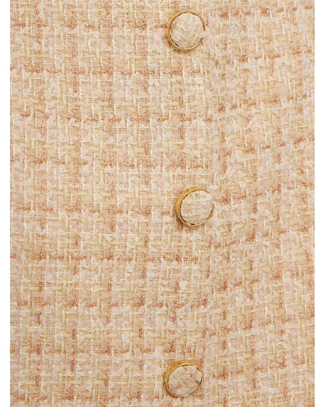 GIUSEPPE DI MORABITO Natural Plaid Sleeveless Dress