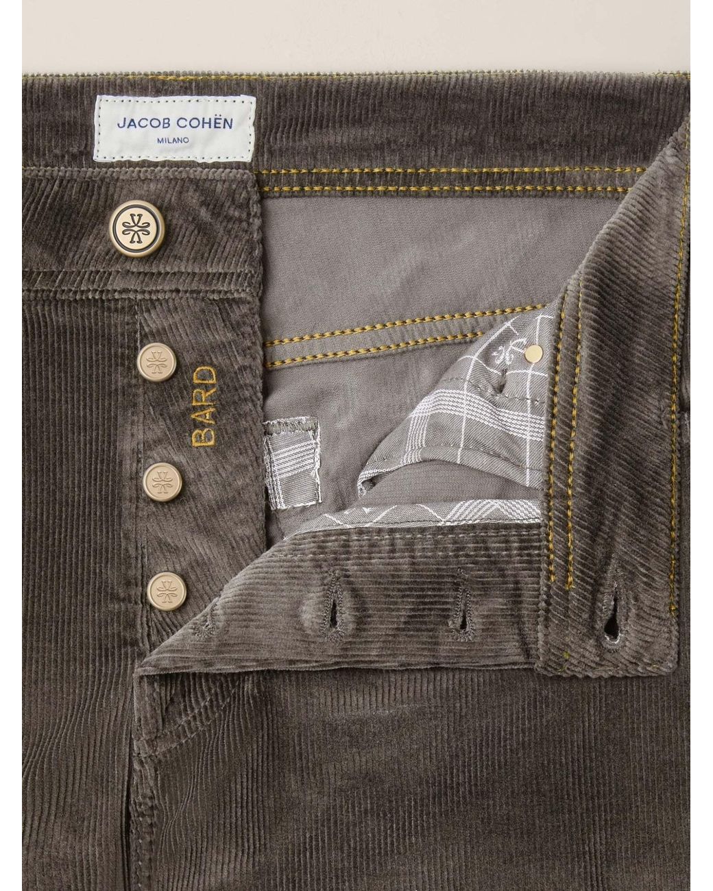 Jacob Cohen Gray Straight Leg Corduroy Jeans for men