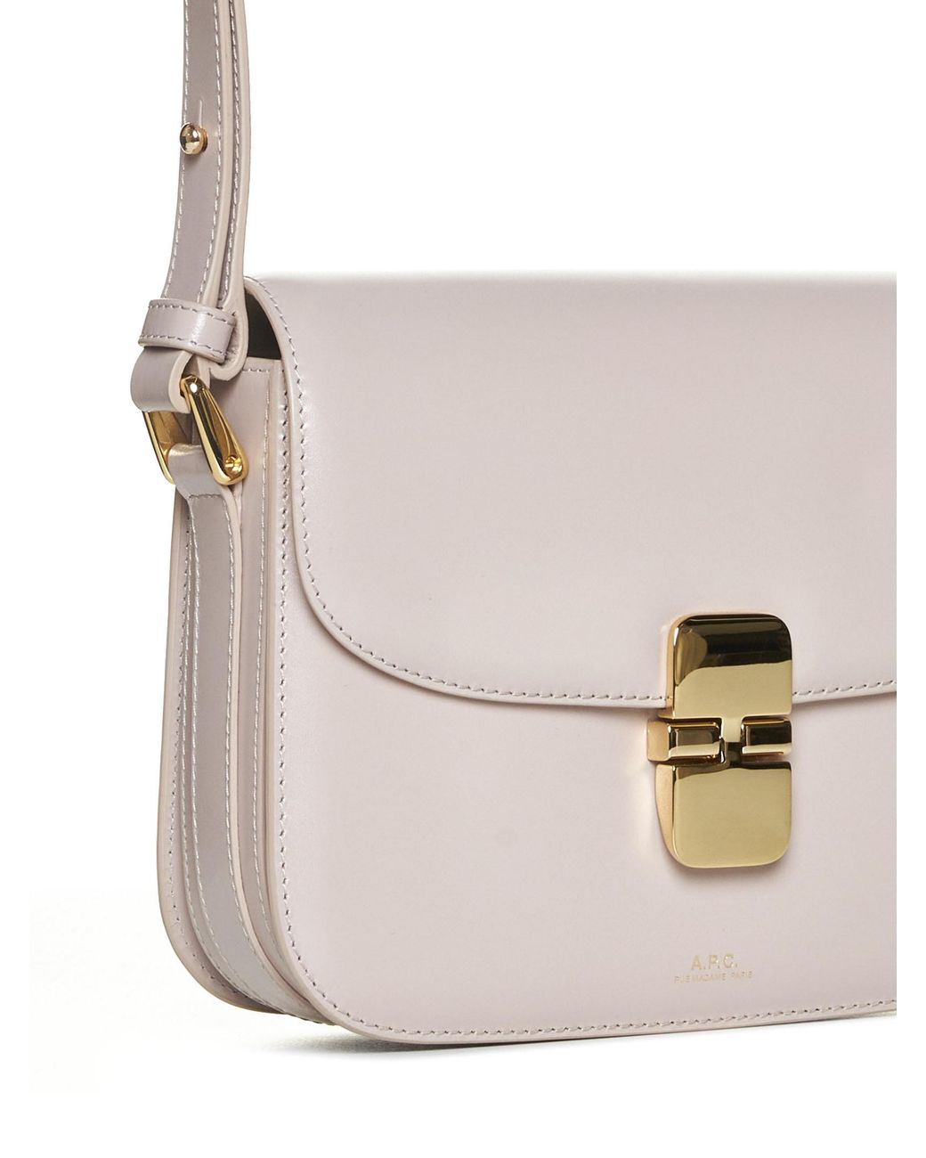 A.P.C. Metallic Grace Logo Printed Small Shoulder Bag