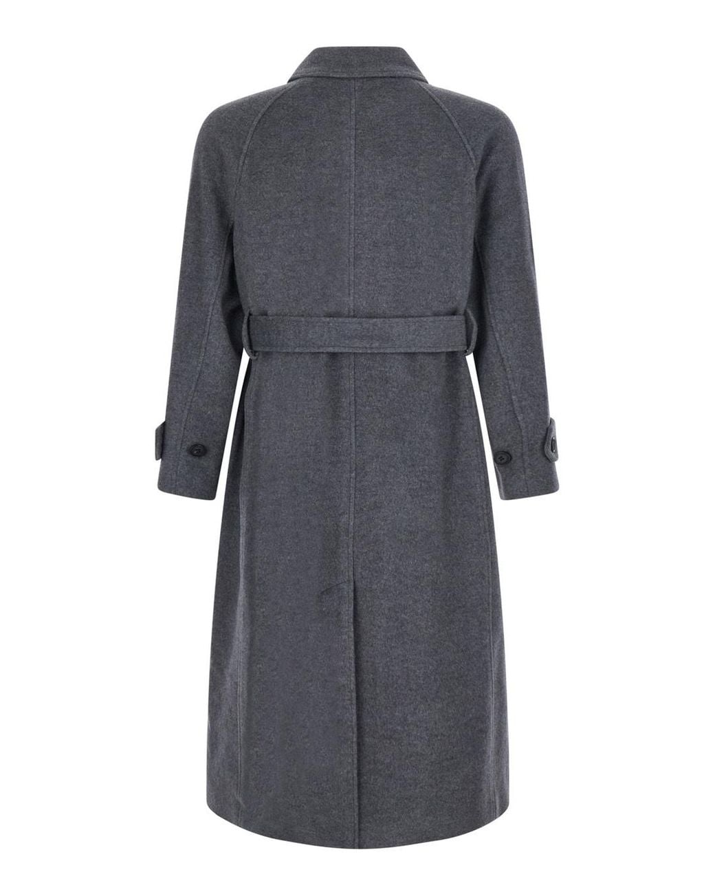 DUNST Gray Belted Cashmere Mac Coat Melange for men