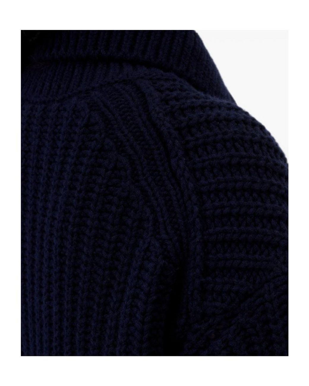 Closed Blue Chunky Zip-Up Cardigan
