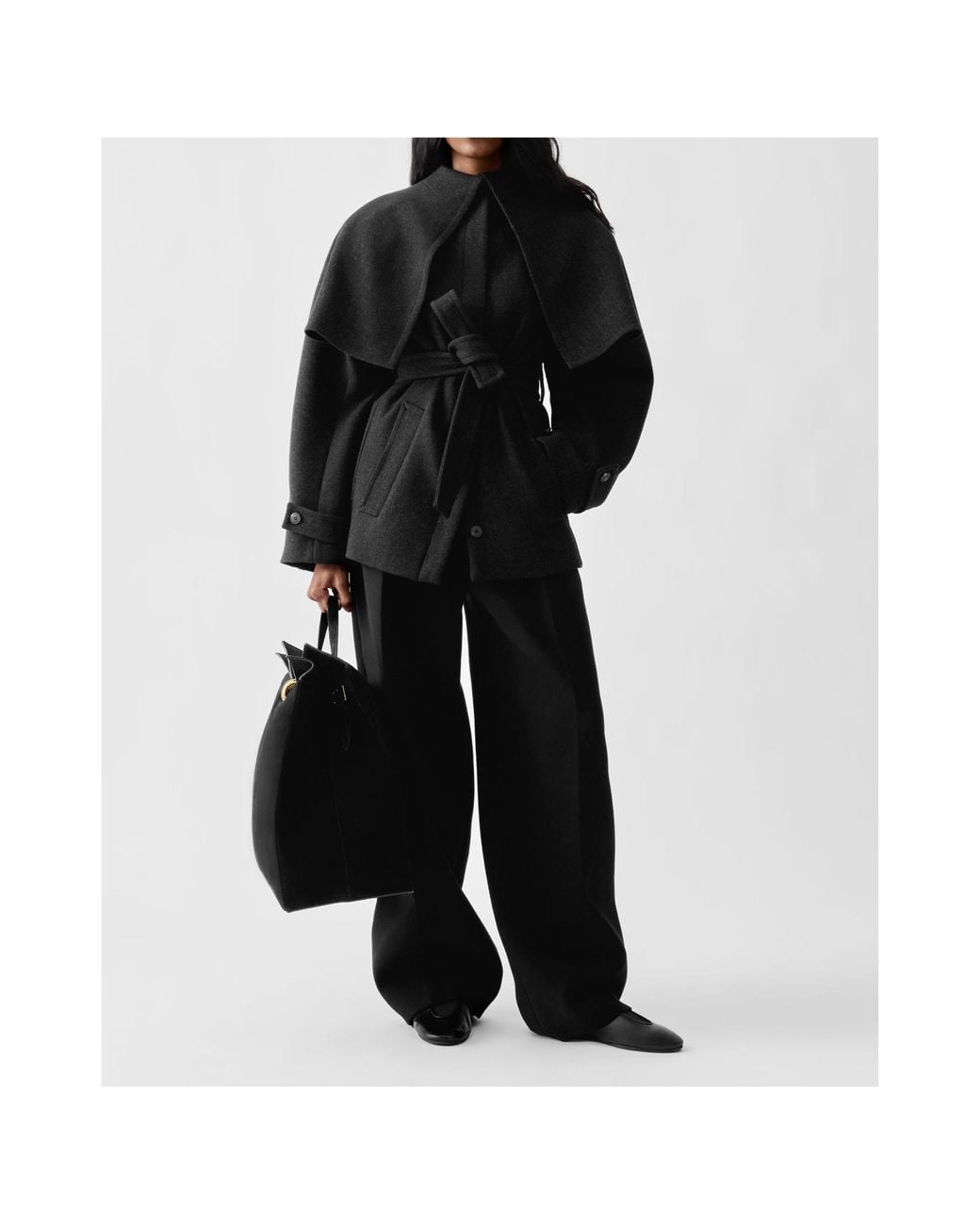 Jacquemus Black The Boléro Tied-Waist Short Peacoat