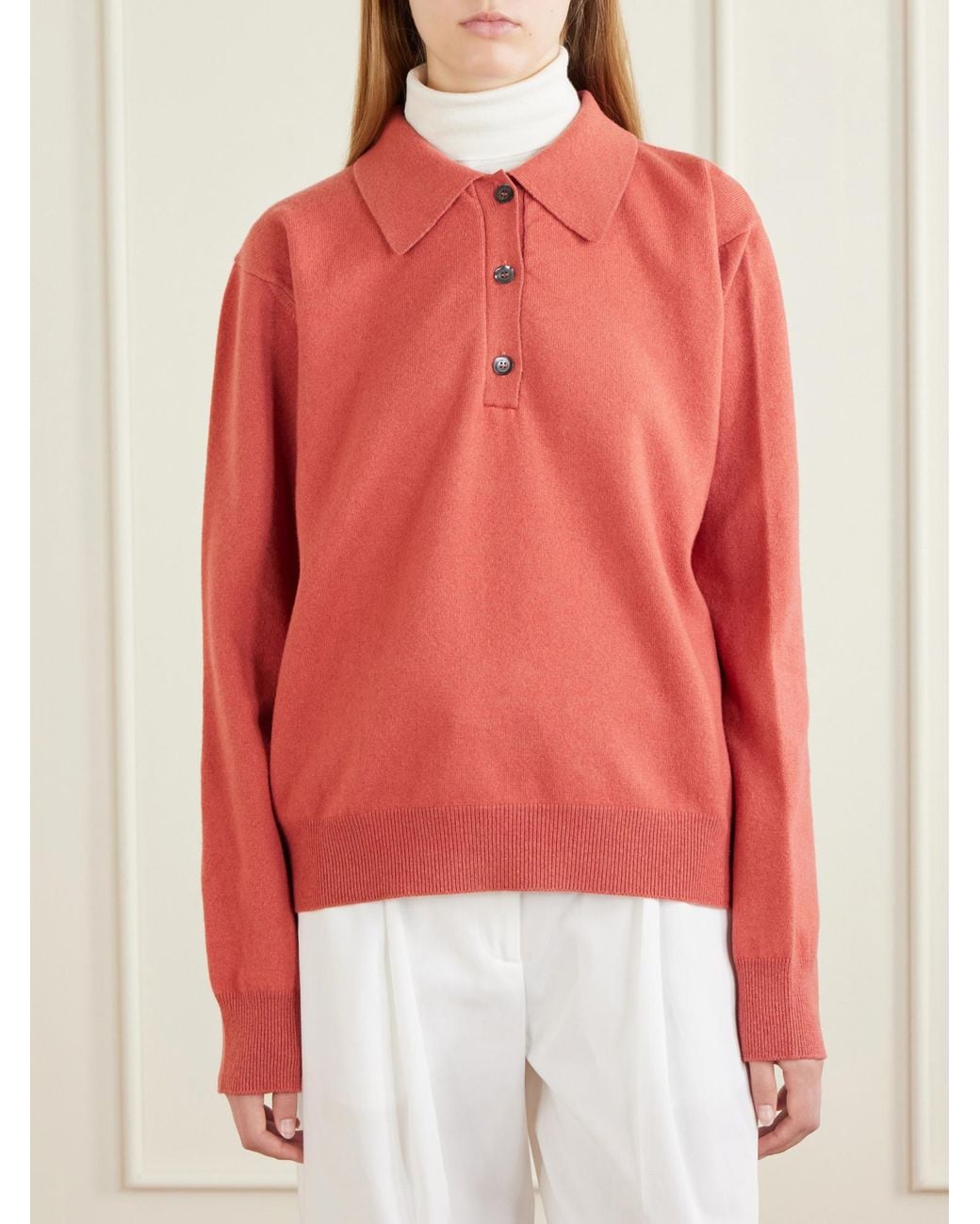 Rohe Red Stretch Wool Polo Shirt