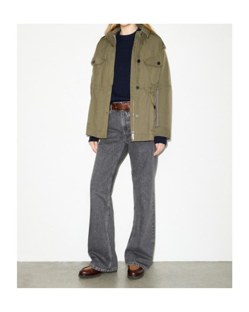MAX&Co. Green Padded Gabardine Field Jacket