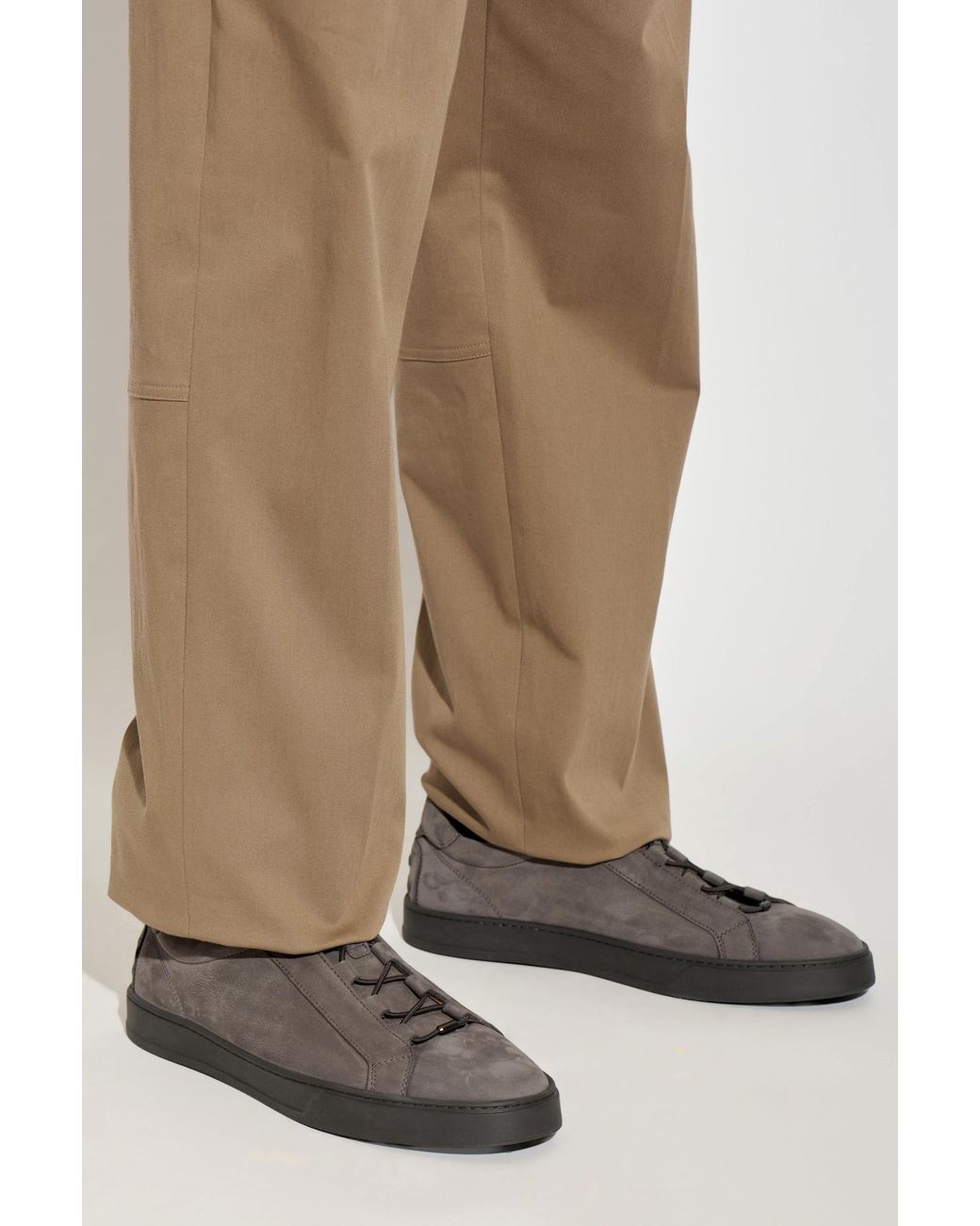 Tod's Brown Low-Top Lace-Up Sneakers for men