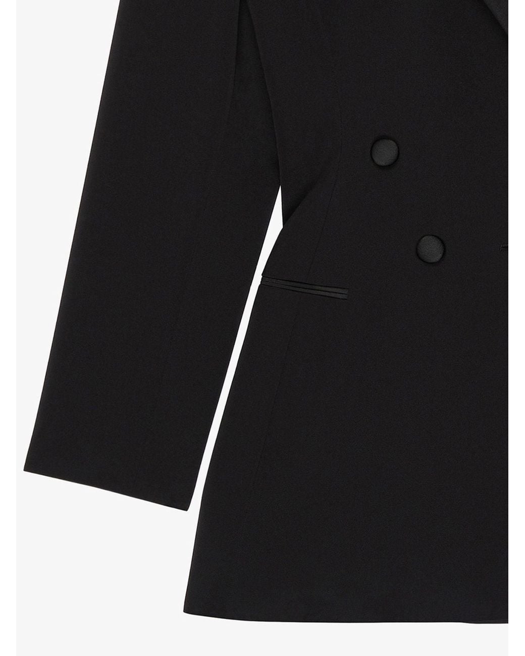 Givenchy Black Pleated Double-Breasted Blazer
