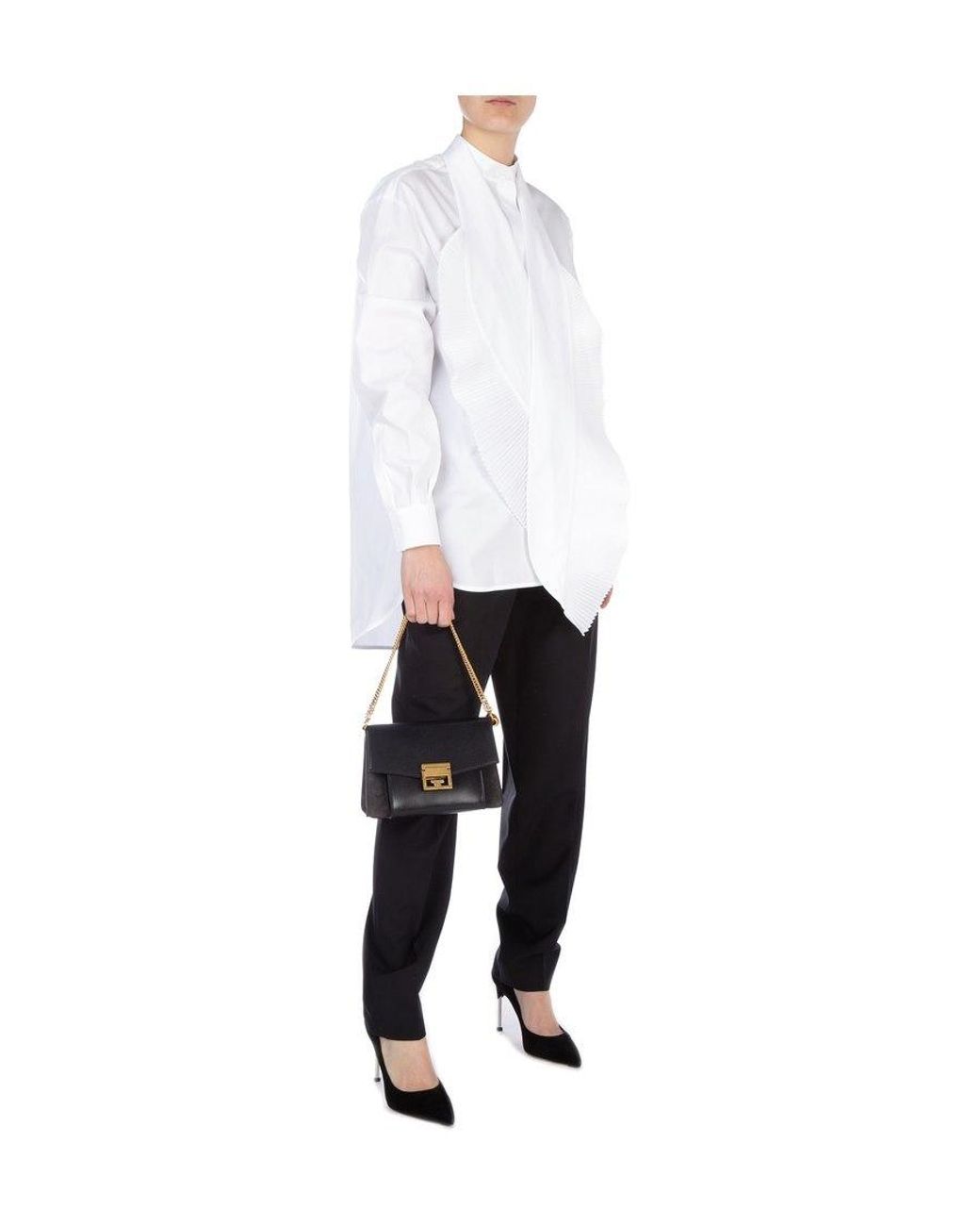 Givenchy White Scarf-Neck Poplin Blouse