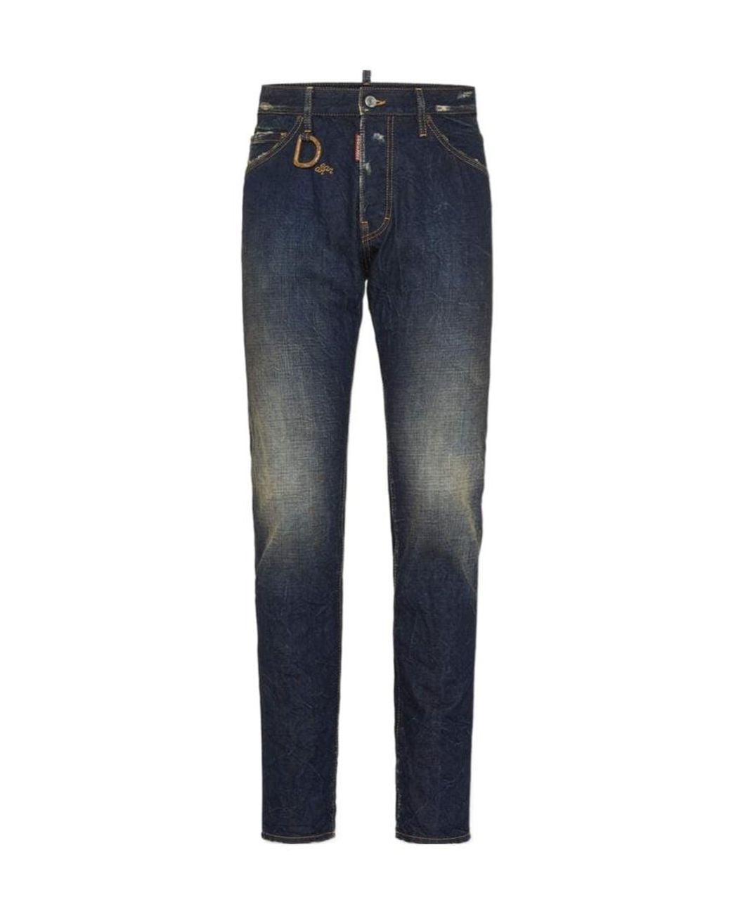 DSquared² Blue Dark Desert Dust Wash Cool Guy Distressed Jeans for men