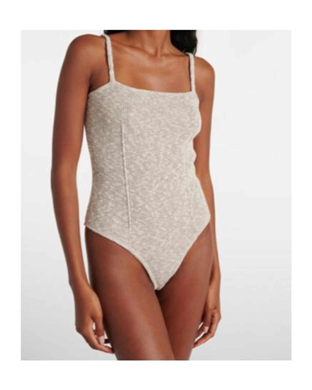 Magda Butrym Natural Knitted Linen And Cotton Bodysuit