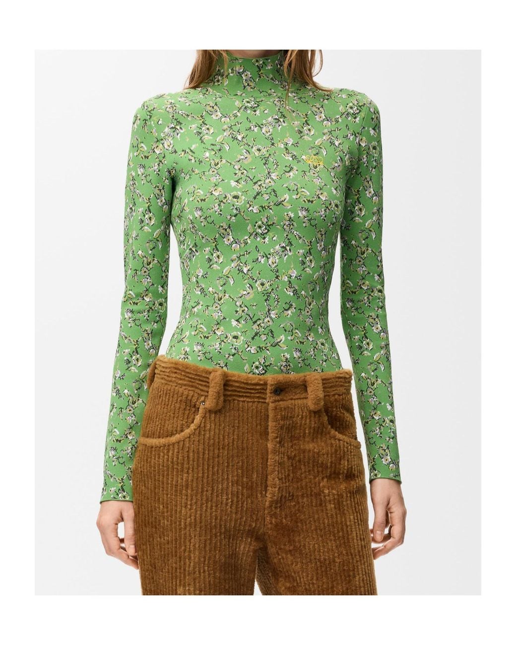 Loewe Green Cosima Von Bonin Floral Jersey Top