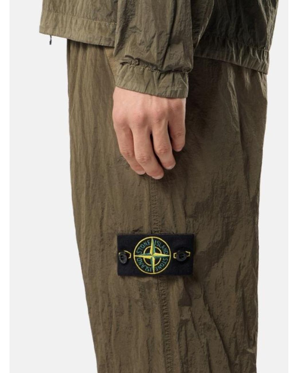 Stone Island Green Logo Patch Track Pants for men