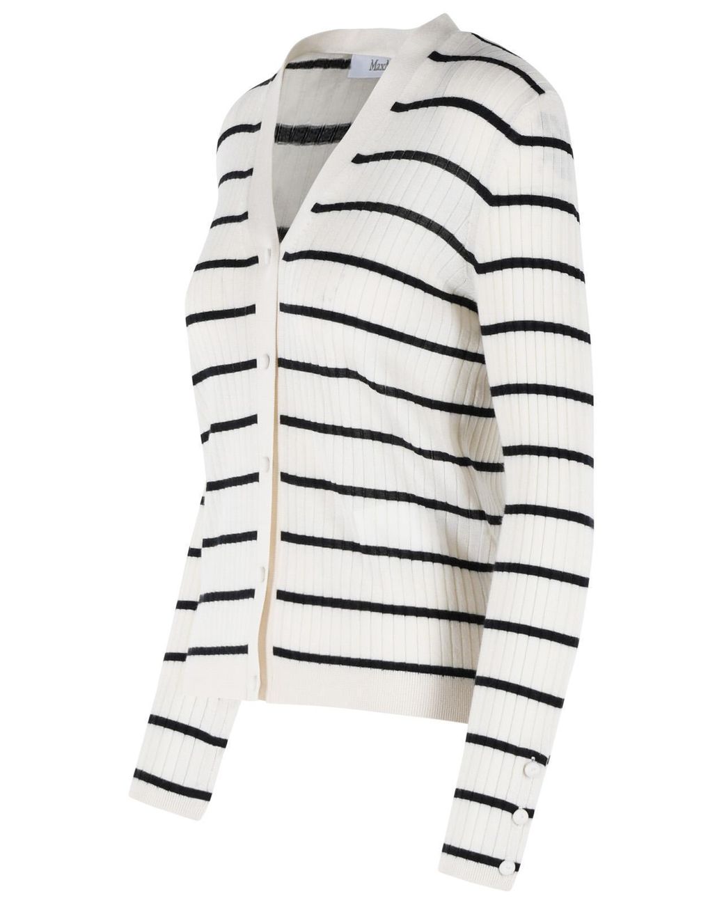 Max Mara Gray Pedale V-Neck Knitted Cardigan