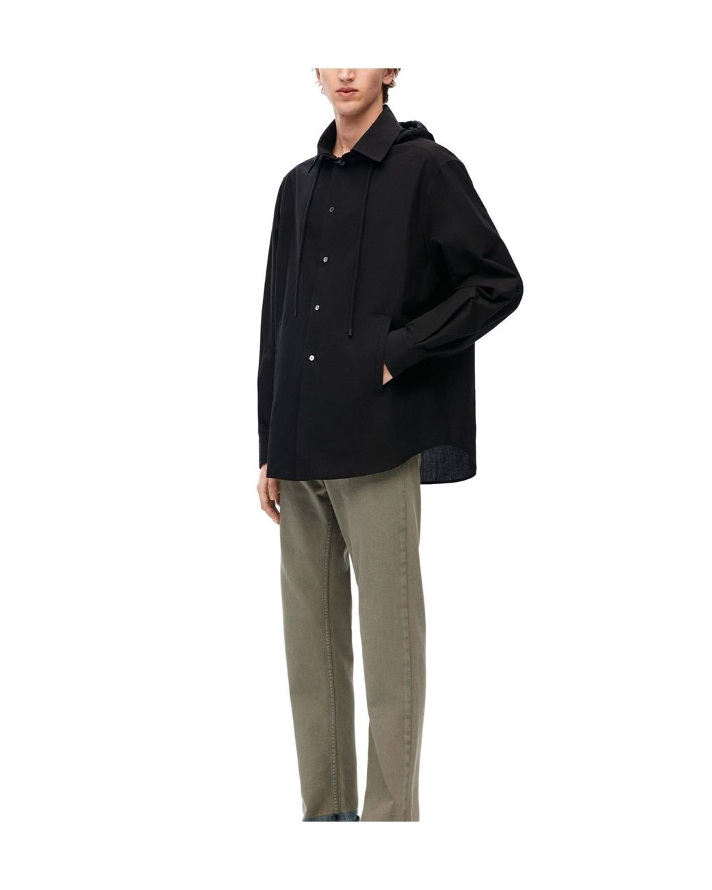 Loewe Blue Button-Up Drawstring Jacket for men