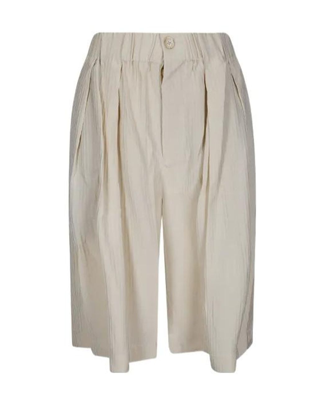 Uma Wang White Poela Chevron-Pattern Trousers