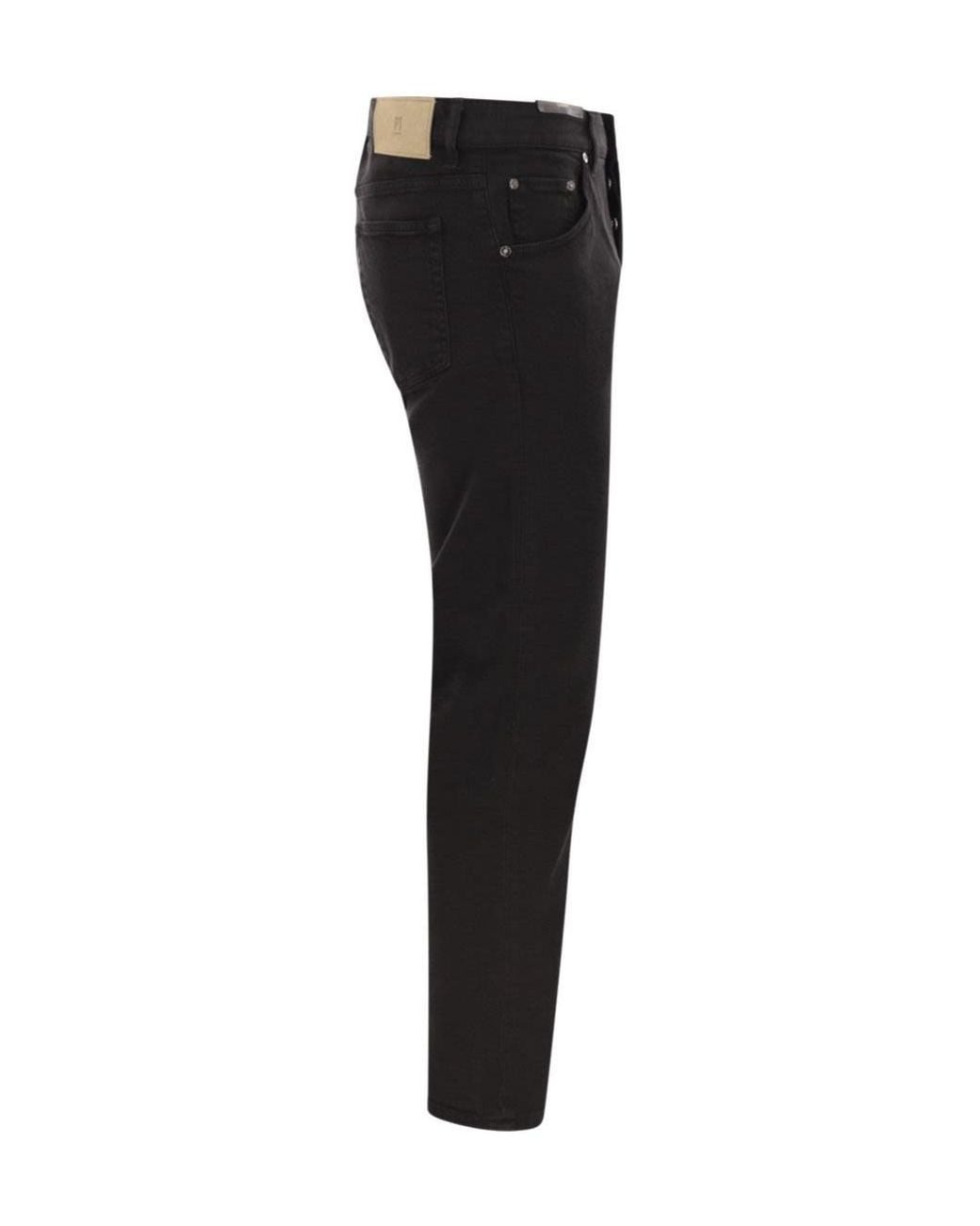 Pt Pantaloni Black Carrot-Fit Jeans for men