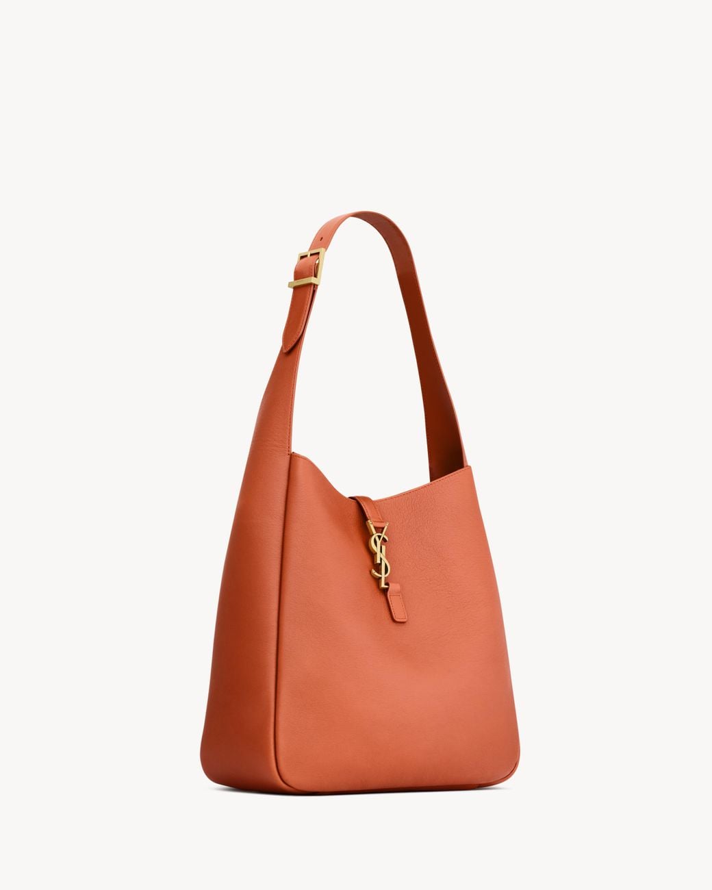 Saint Laurent Orange Monogram Hobo Shoulder Bag