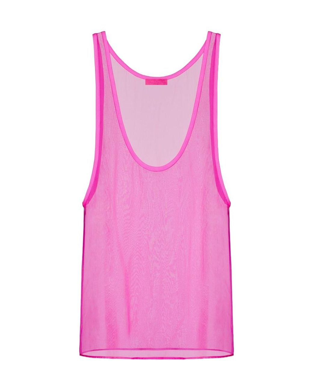 Valentino Pink U-Neck Sleeveless Chiffon Top