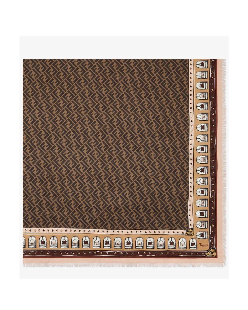 Fendi Multicolor Cashmere Wool And Silk Shawl