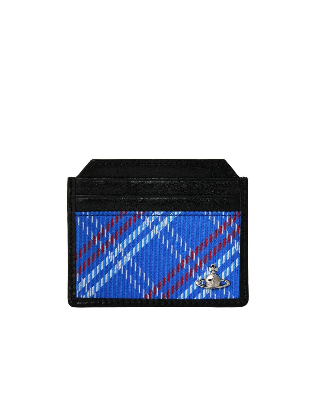 Vivienne Westwood Blue Color Block Card Holder for men