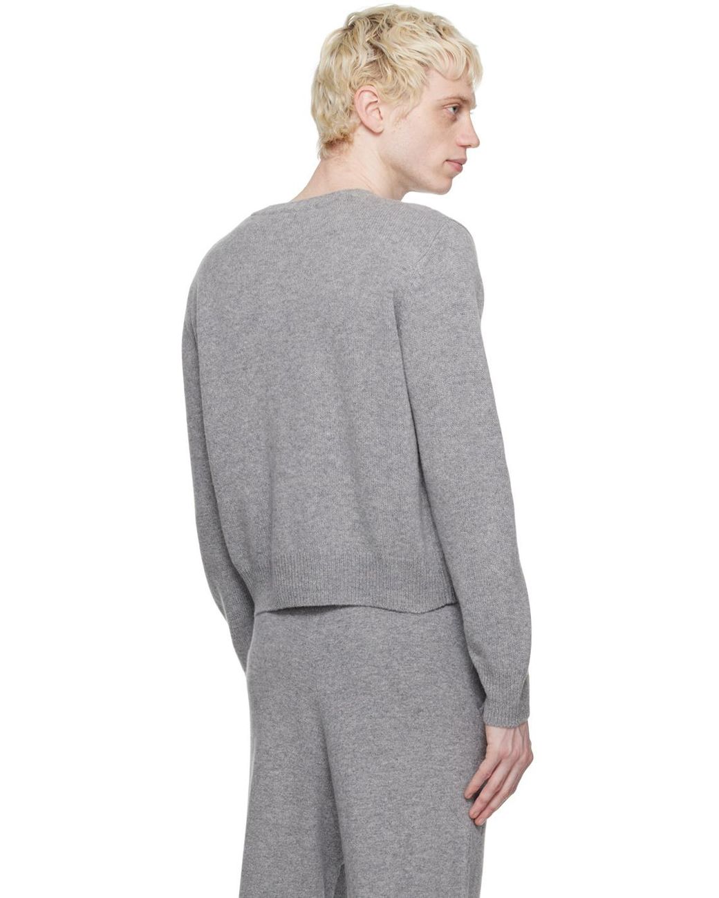 Sporty & Rich Gray Long-Sleeve Knitted Jumper for men