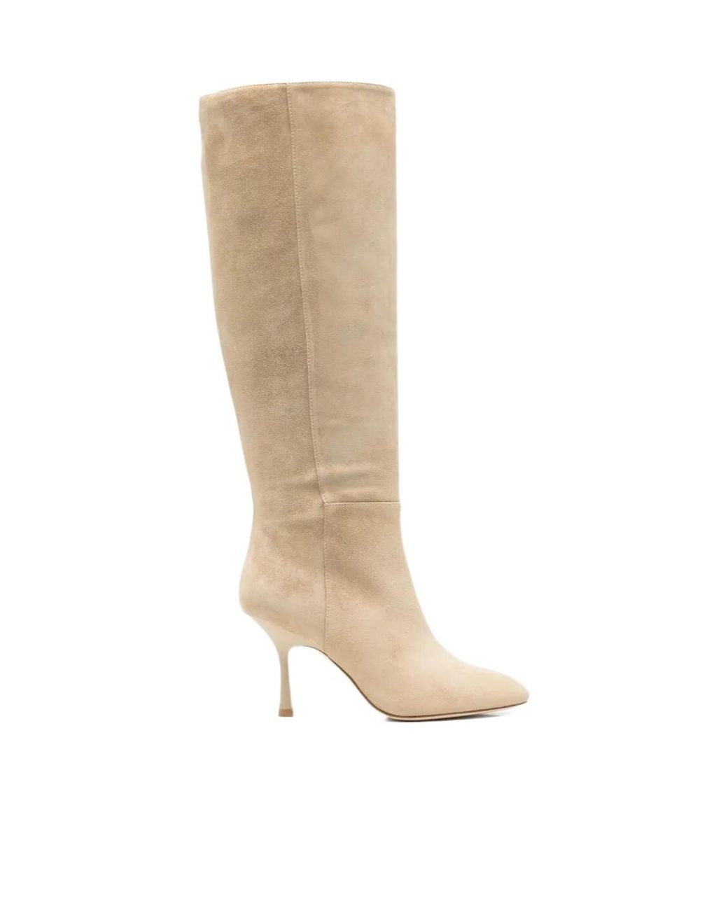 Stuart Weitzman Natural Suede Pointed-Toe Boots