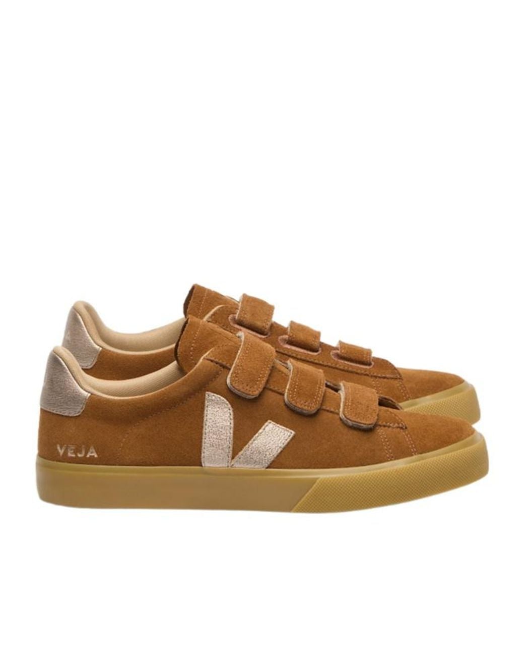 Veja Brown Touch-Strap Sneakers for men