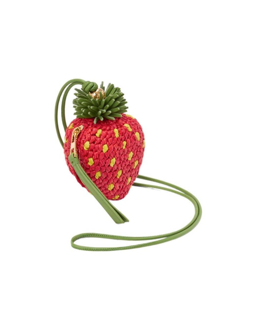 Loewe Green Strawberry Coin Purse