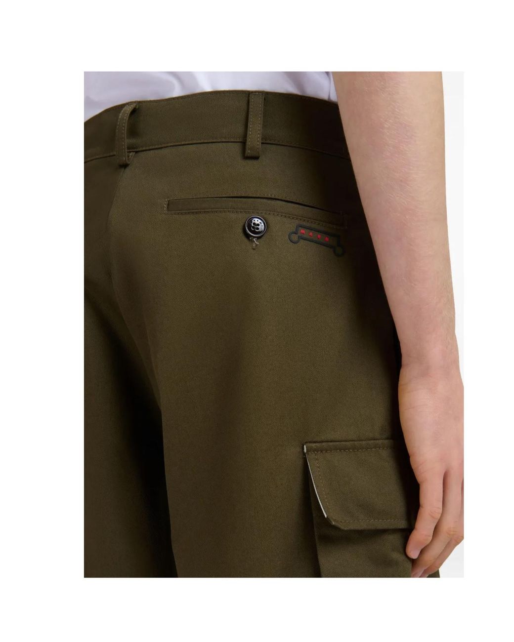 Marni Green Gabardine Cargo Shorts for men
