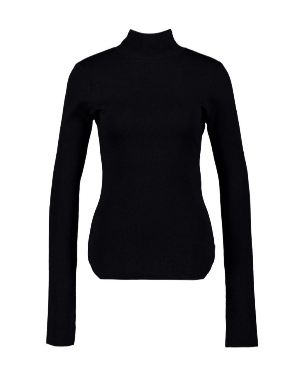 Balenciaga Blue Long-Sleeved Knit Polo Top