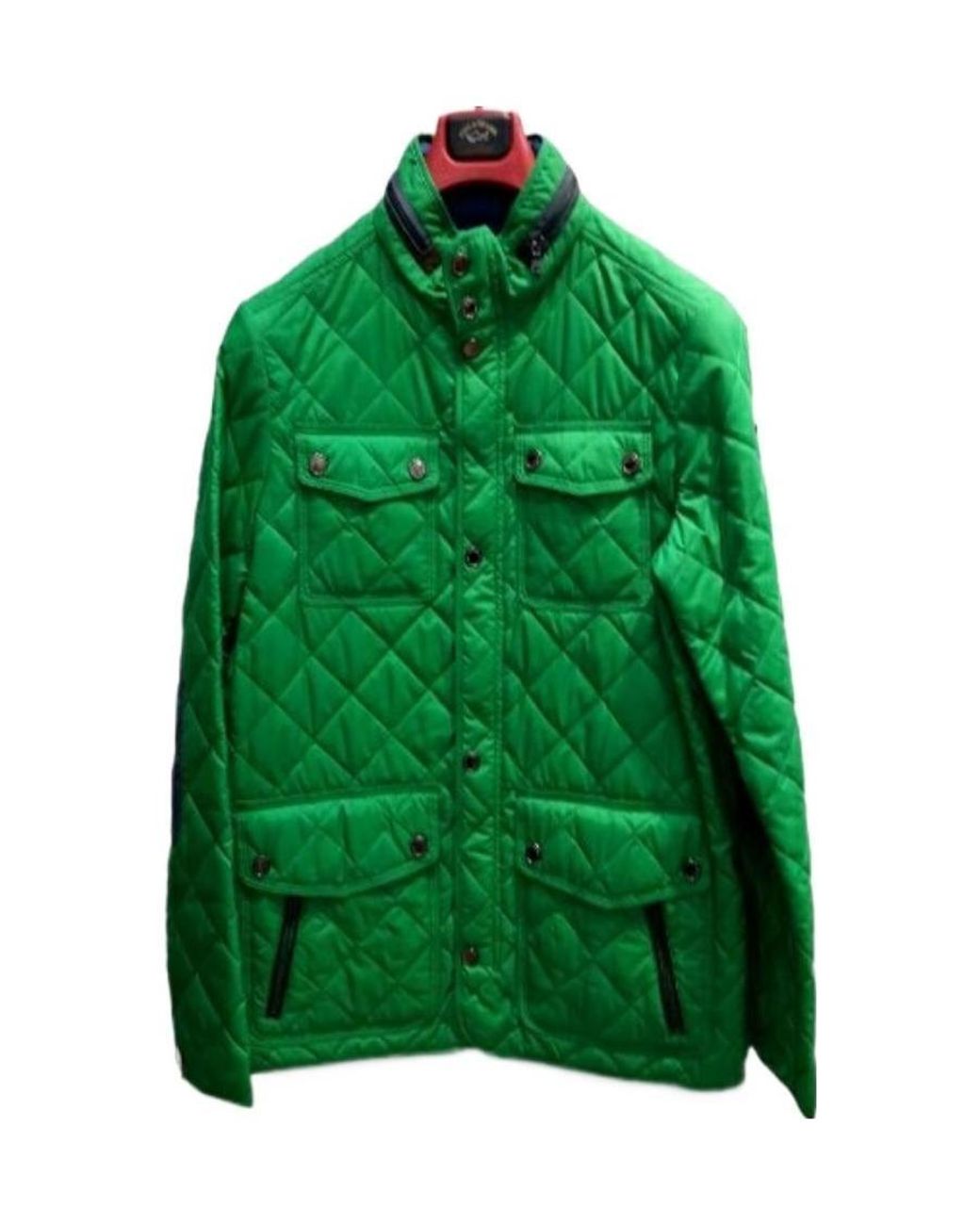Paul & Shark Green High-Necked Quilted Casual Jacket for men
