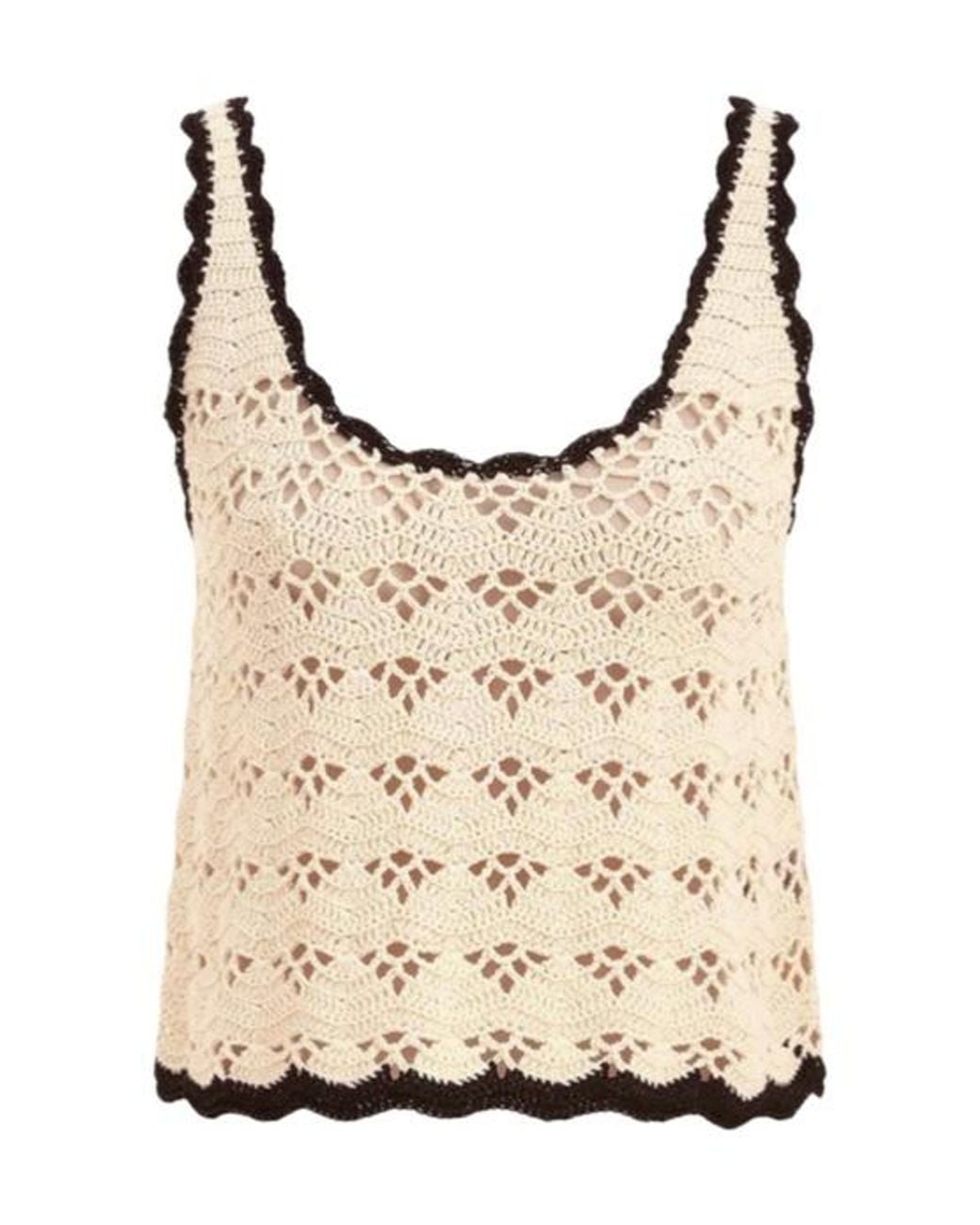 Zimmermann Natural Rhiannon Scoop Neck Crochet Tank