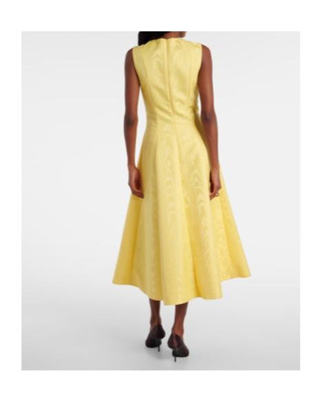 Emilia Wickstead Yellow Mara Wavy Micardo Midi Dress