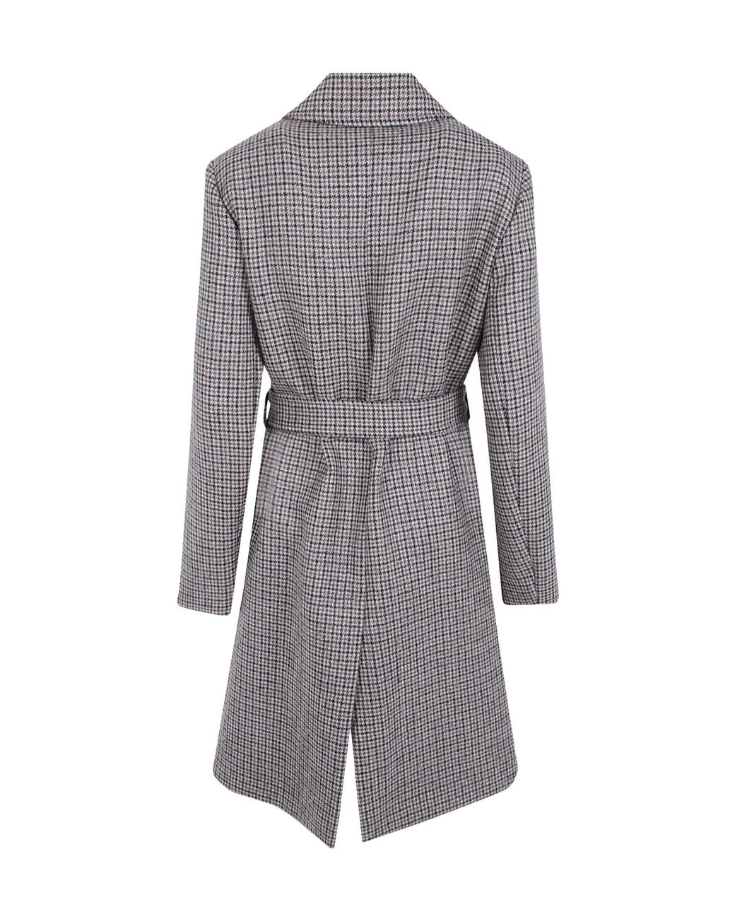 P.A.R.O.S.H. Gray Long-Sleeved Houndstooth Coat