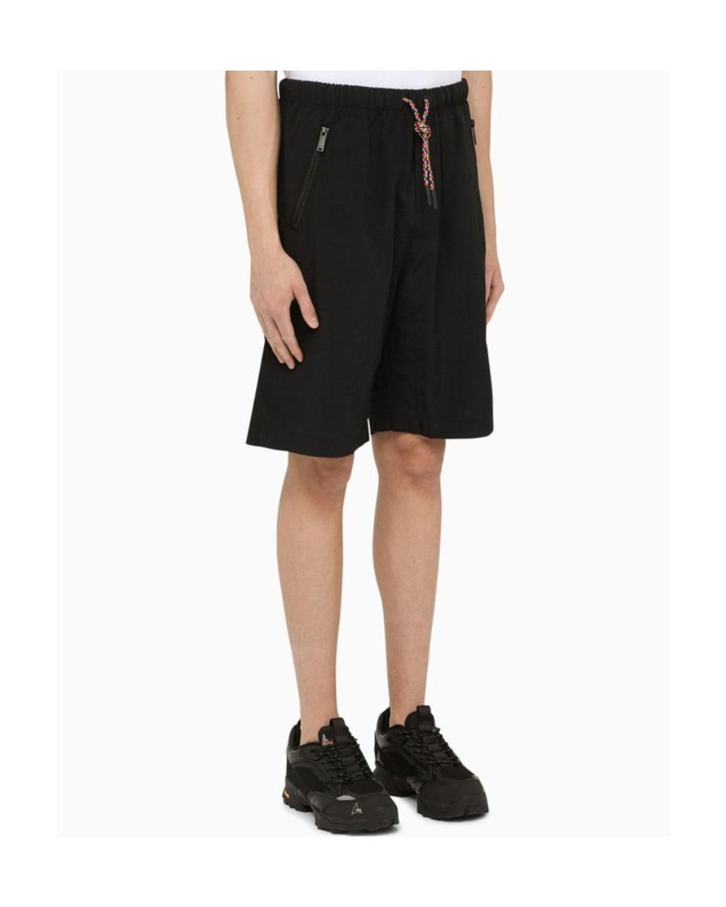 Marcelo Burlon Black County Of Milan Logo Embroidered Drawstring Track Shorts for men