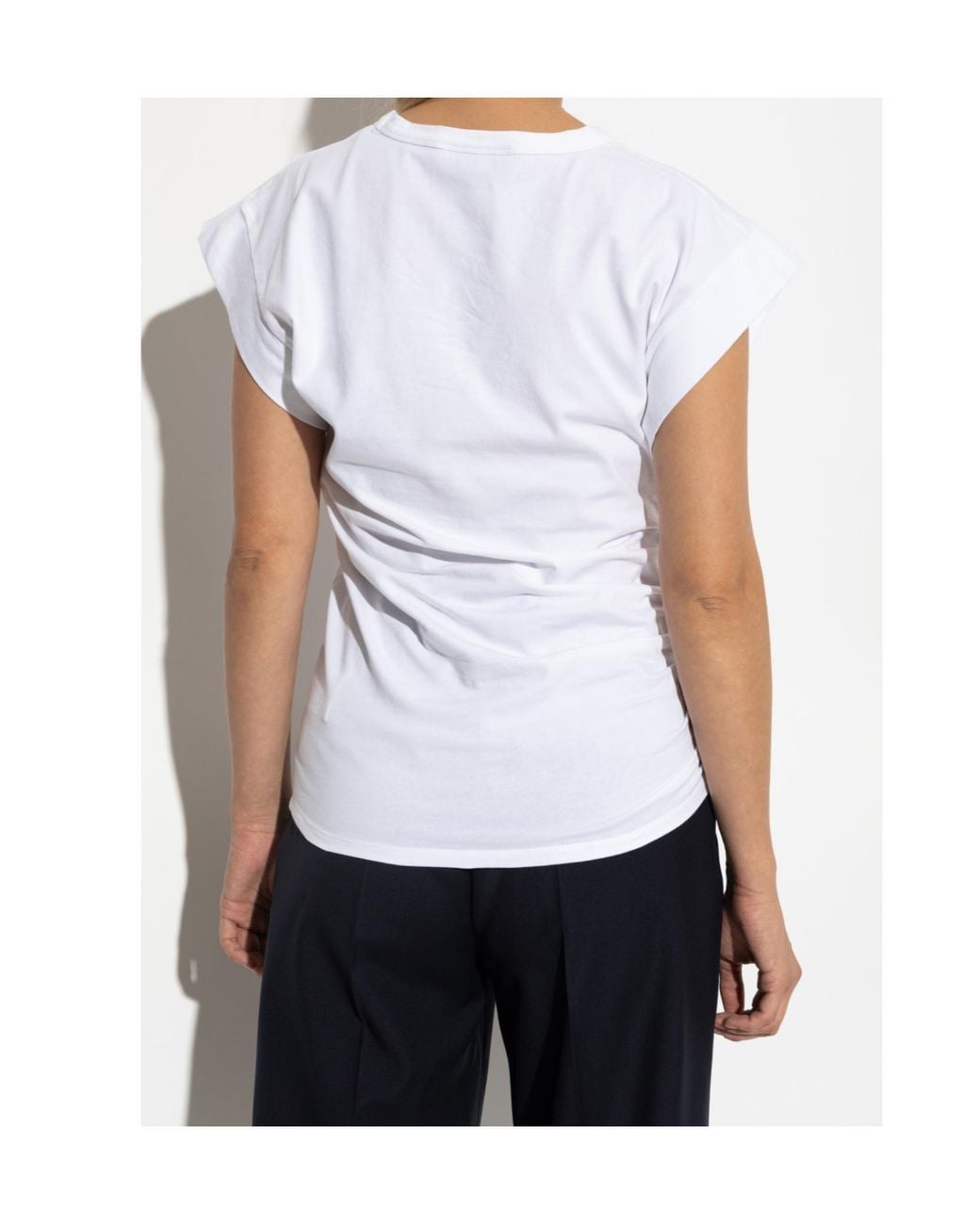 Officine Generale White Officine Générale Ruched Short Sleeve Top