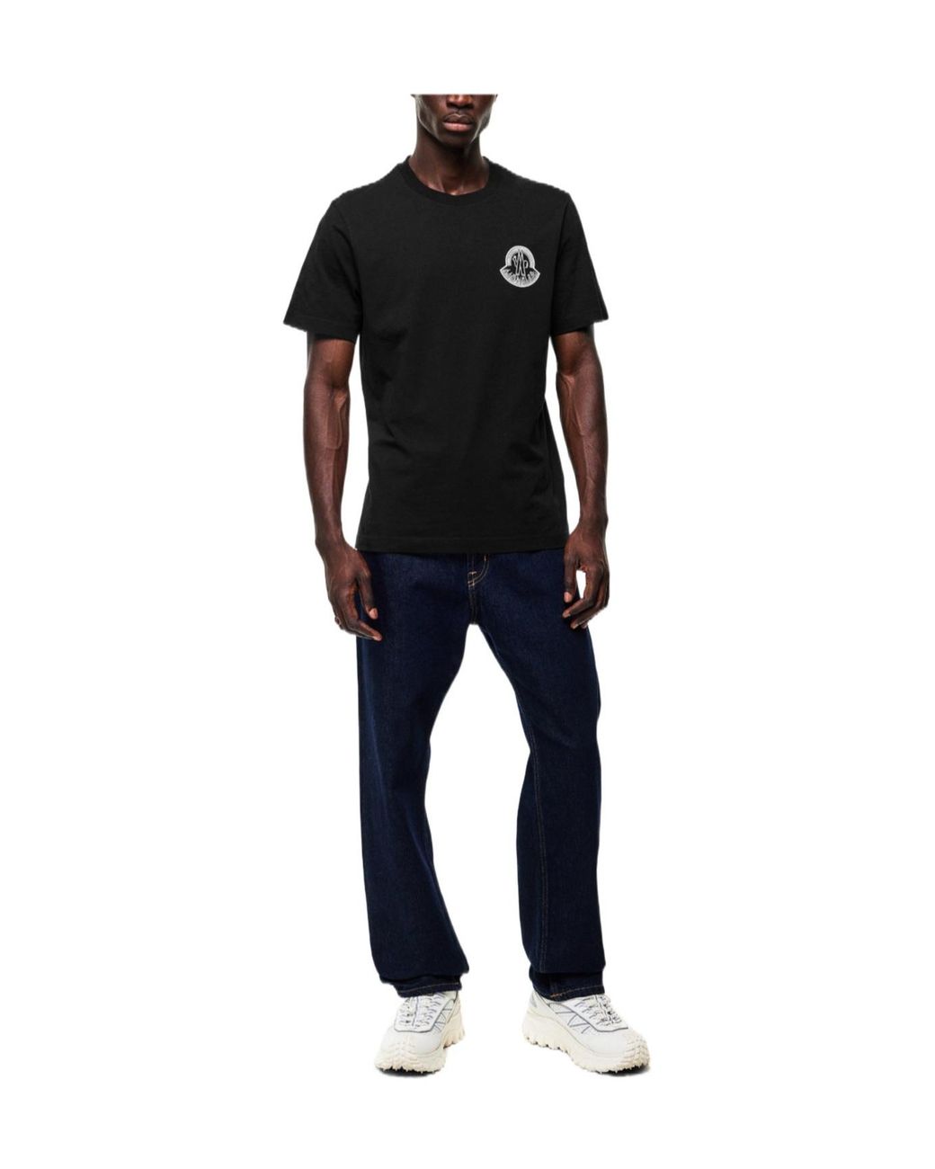 Moncler Black Crew-Neck Cotton T-Shirt for men