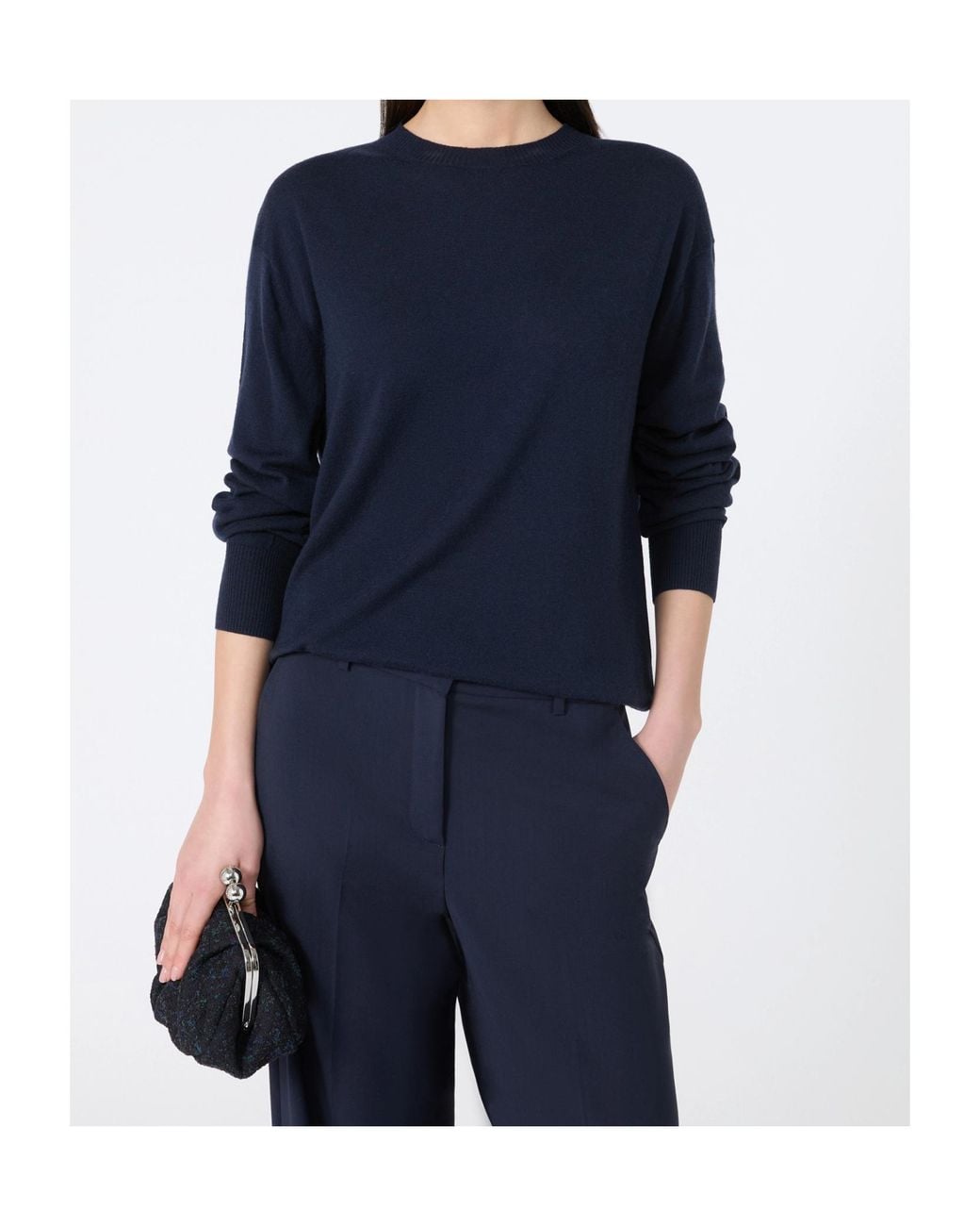 Weekend by Maxmara Blue Wool-Cashmere Sweater