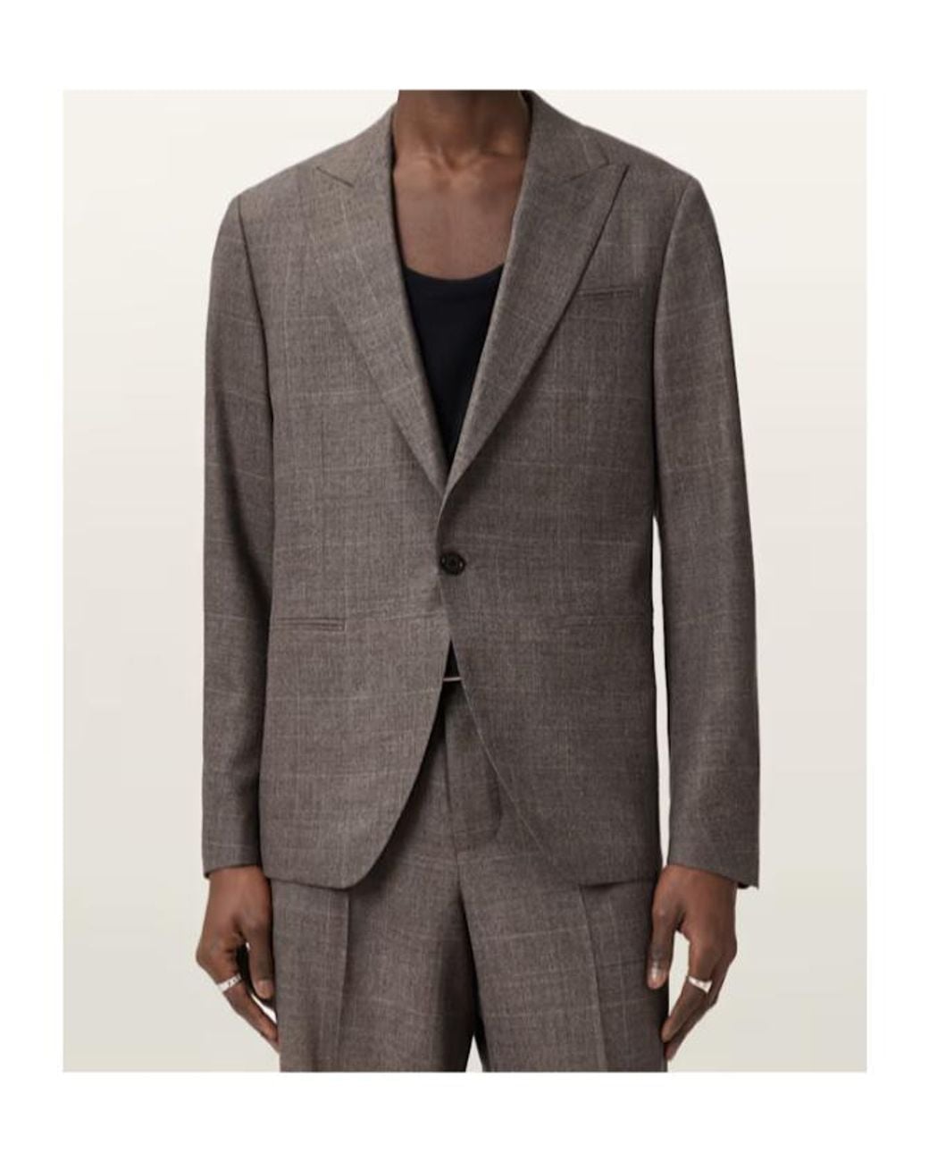 AllSaints Brown Clover Single Breasted Blazer for men
